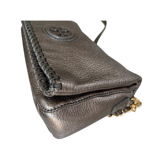 Tory Burch Metallic Leather Foldover Crossbody Bag - Picture 4 of 14